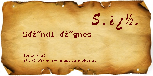 Sándi Ágnes névjegykártya